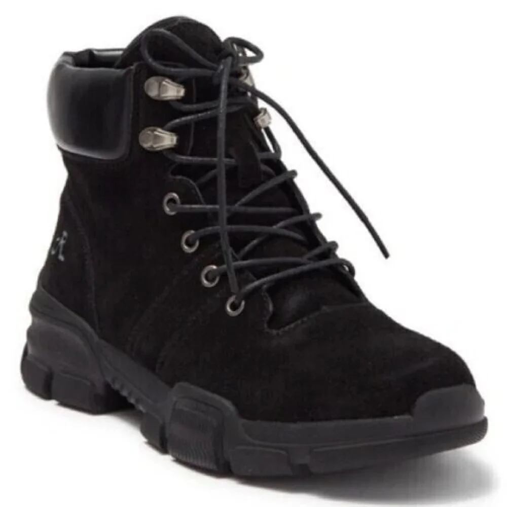 Religious Comfort Womens Rocky Mountain Black Suede‎ Lace Up Hiker Boots 10